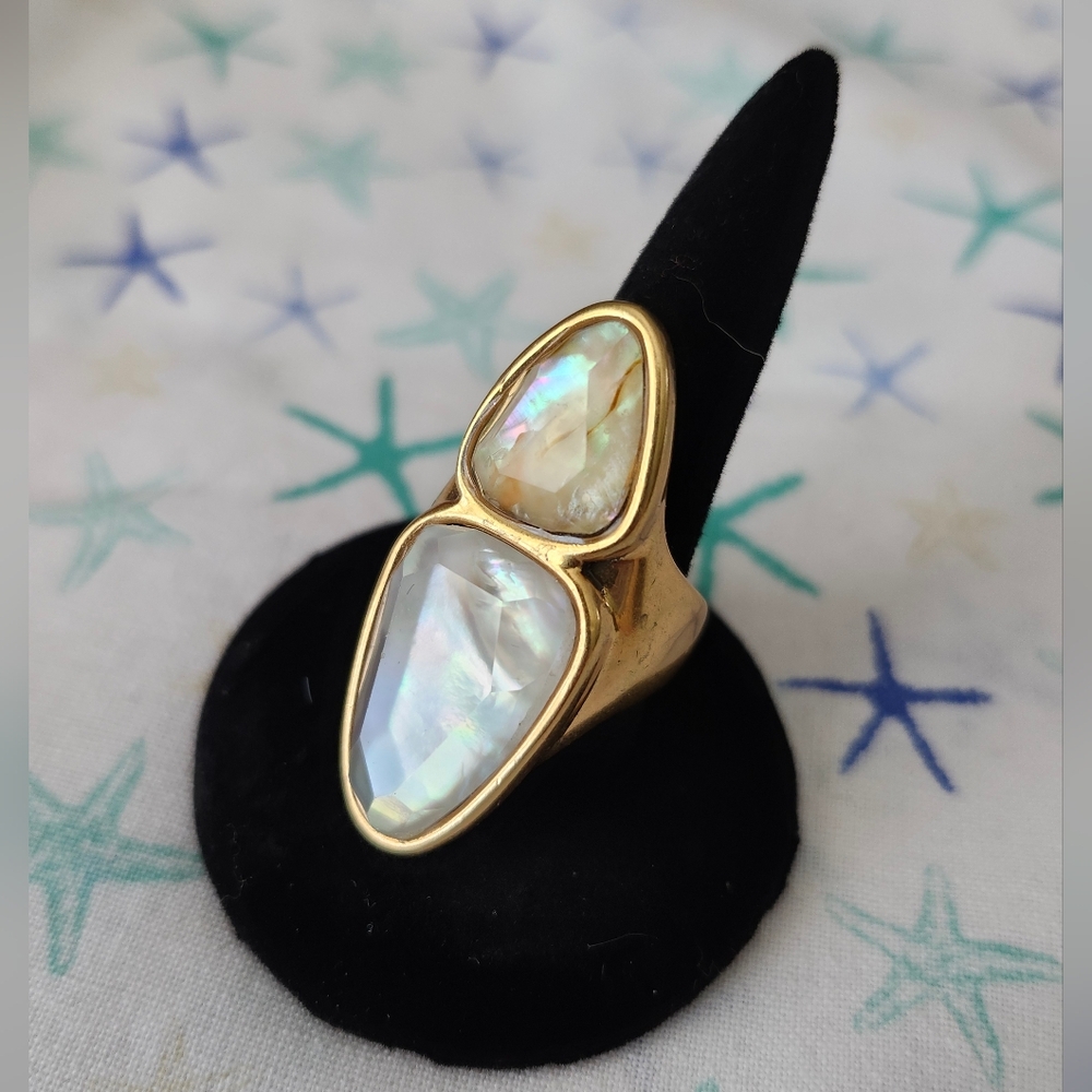 Kendra Scott Gold Ring with Iridescent Stones